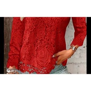 Beautiful never worn, lace top, long sleeve